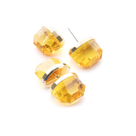 Swarovski Lucent Crystal Earrings // Yellow
