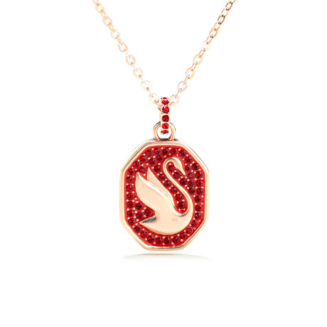 Swarovski Swan Crystal Necklace // Red