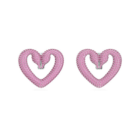 Swarovski Una Crystal Rhodium-Plated Earrings // Pink