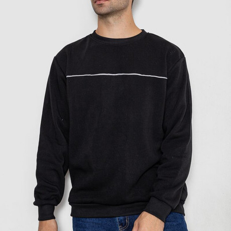 Crewneck Strip Sweater // Black (M)