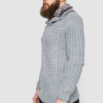 Half-Button Cableknit Sweater // Gray (XL)