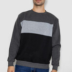Crewneck Blocked Sweater // Dark Gray (M)
