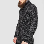 Half-Button Cableknit Sweater // Dark Gray Melange (XL)