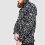 Half-Button Cableknit Sweater // Black Melange (M)