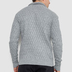 Half-Button Irish Moss Cableknit Sweater // Gray (XL)