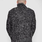 Half-Button Cableknit Sweater // Dark Gray Melange (XL)