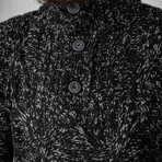 Half-Button Cableknit Sweater // Dark Gray Melange (XL)