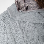 Half-Button Cableknit Sweater // Gray (XL)