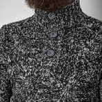 Half-Button Cableknit Sweater // Gray Melange (XL)