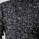 Half-Button Cableknit Sweater // Black Melange (M)