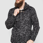 Hooded Cableknit Sweater // Black + Gray (M)