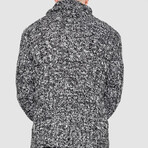 Hooded Cableknit Sweater // White + Black (XL)