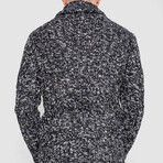 Hooded Cableknit Sweater // Black + White (XL)