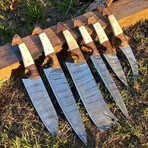 Damascus Kitchen Knife // 6 pcs Set