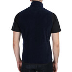 Multi-Pocket Fleece Vest // Dark Blue (S)