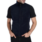 Multi-Pocket Fleece Vest // Dark Blue (S)