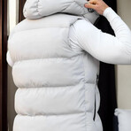 Hooded Puffer Vest // Light Gray (S)