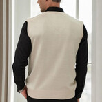 V-Neck Knit Sweater // Stone (M)