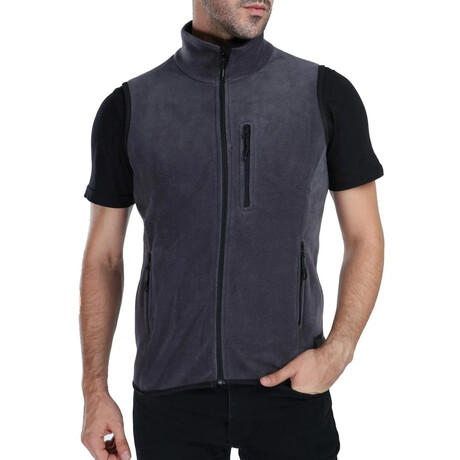 Multi-Pocket Fleece Vest // Smoke (S)