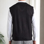 V-Neck Knit Sweater // Black (M)