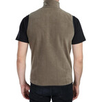 Multi-Pocket Fleece Vest // Khaki (S)