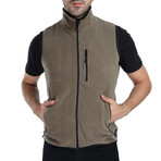 Multi-Pocket Fleece Vest // Khaki (S)
