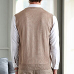 V-Neck Knit Sweater // Mink (M)