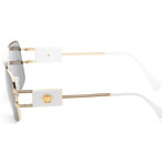 Versace // Men's VE2251-147187-63 Pillow Sunglasses // Gold + Dark Gray