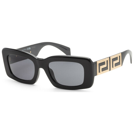 Versace // Women's VE4444U-GB1-87-54 Rectangular Sunglasses // Black + Dark Gray
