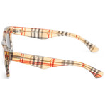 Burberry // Women's BE4432U-412287-54 Round Sunglasses // Vintage Check + Dark Gray