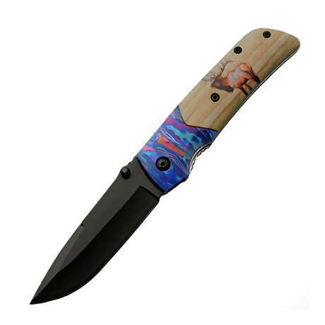 Voodoo Deer Liner Lock // Folding Knife + Pocket Clip // 4.5"