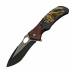 Two-Toned Dragon Liner Lock // Folding Knife + Pocket Clip // 4.75"
