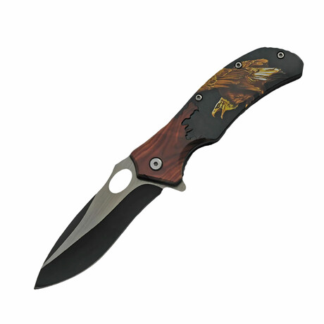 Two-Toned Eagle Liner Lock // Folding Knife + Pocket Clip // 4.75"