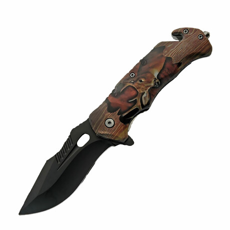 Buck Rescue Liner Lock // Folding Knife + Pocket Clip // Glass Breaker + Seat Belt Cutter // 4.75"