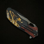 Two-Toned Dragon Liner Lock // Folding Knife + Pocket Clip // 4.75"
