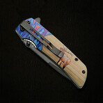 Voodoo Deer Liner Lock // Folding Knife + Pocket Clip // 4.5"