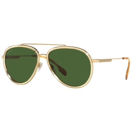 Burberry // Unisex BE3125-101771-59 Aviator Sunglasses // Gold + Green