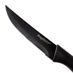 BergHOFF 8pc Serrated Stainless Steel Steak Knife Set 4.25", Black