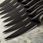 BergHOFF 8pc Serrated Stainless Steel Steak Knife Set 4.25", Black