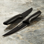 BergHOFF 8pc Serrated Stainless Steel Steak Knife Set 4.25", Black