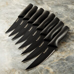 BergHOFF 8pc Serrated Stainless Steel Steak Knife Set 4.25", Black