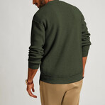 Crewneck Waffle Pullover // Army Green (XS)