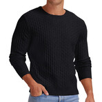 Crewneck Interlock Knit Pullover // Black (XS)