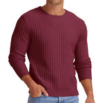Crewneck Interlock Knit Pullover // Burgundy (XS)