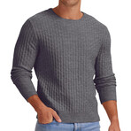 Crewneck Interlock Knit Pullover // Dark Gray (XL)