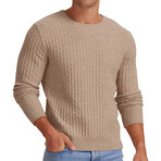 Crewneck Interlock Knit Pullover // Khaki (XS)