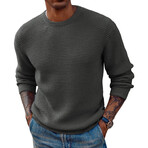 Crewneck Small Chain Knit Pullover // Dark Gray (L)
