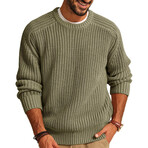Crewneck Big Chain Knit Pullover // Green (XS)
