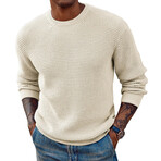Crewneck Small Chain Knit Pullover // White (S)