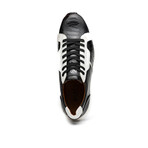 Lyon // Ostrich Leg Leather Sneakers // Black + White (US: 7)